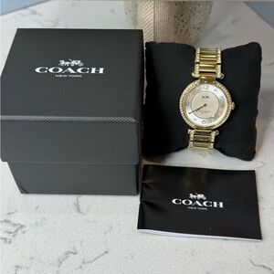 COACH Women's Gold-Tone Cary Stainless Steel Bracelet Watch 34mm